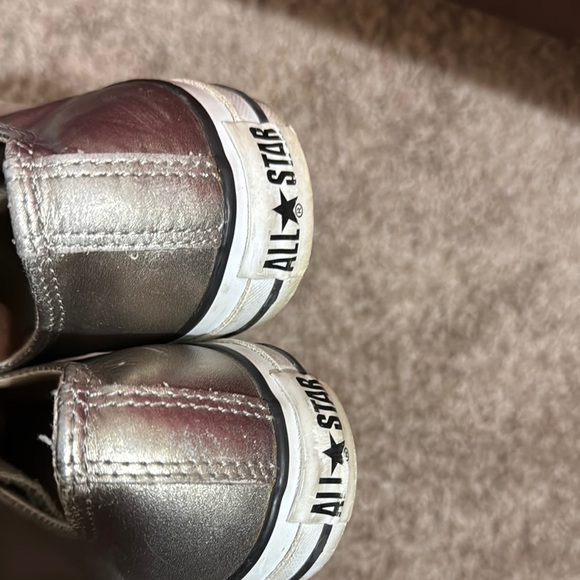 Converse Metallic Silver Low-Top Sneakers - Picture 4 of 4